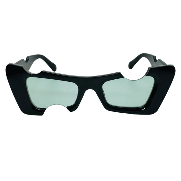 6183 | Black/Green Lens Bite Novelty Sunglasses - Picture 1 of 5